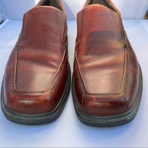 Echo men’s apron toe slip on loafers size EU 44 US 10 shoes burgundy leather.